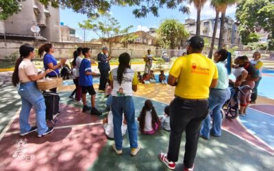 Celebración del Día del Niño en el campamento transitorio Gran Colombia